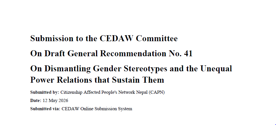 Submission to the CEDAW Committee On Draft General Recommendation No. 41
